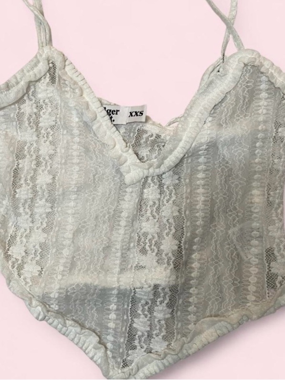 Unbranded White Lace Camisole Top